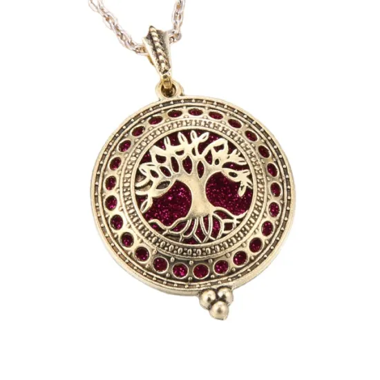 Vintage Brass Aroma Diffuser Necklace for Essential Oils