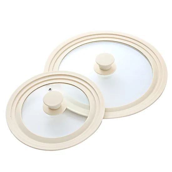 Universal Silicone Pan Cover: Multi-Size Tempered Glass, Food-Safe Rim for Glass Pot Lids