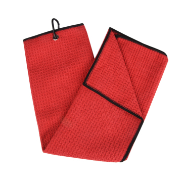 Wholesale Quick Dry Tri-Fold Golf Sports Towels - Microfiber Waffle Design - Cleaning Tool for Golf