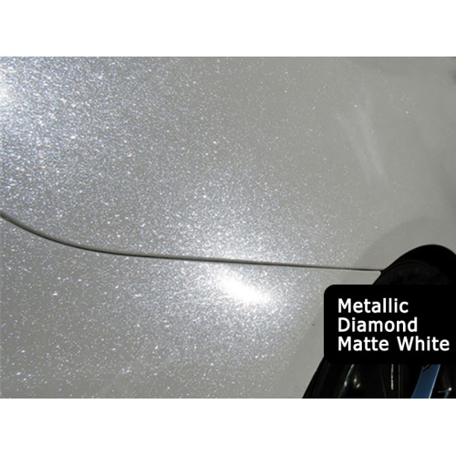 Metallic Diamond Matte White Car wrap vinyl.