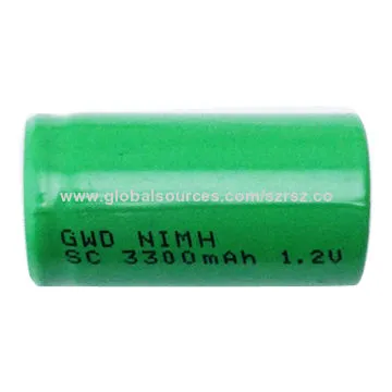 NiMH Battery, 1.2V, 3300mAh Capacity