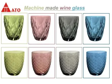 Machine made diamond pattern water glasses