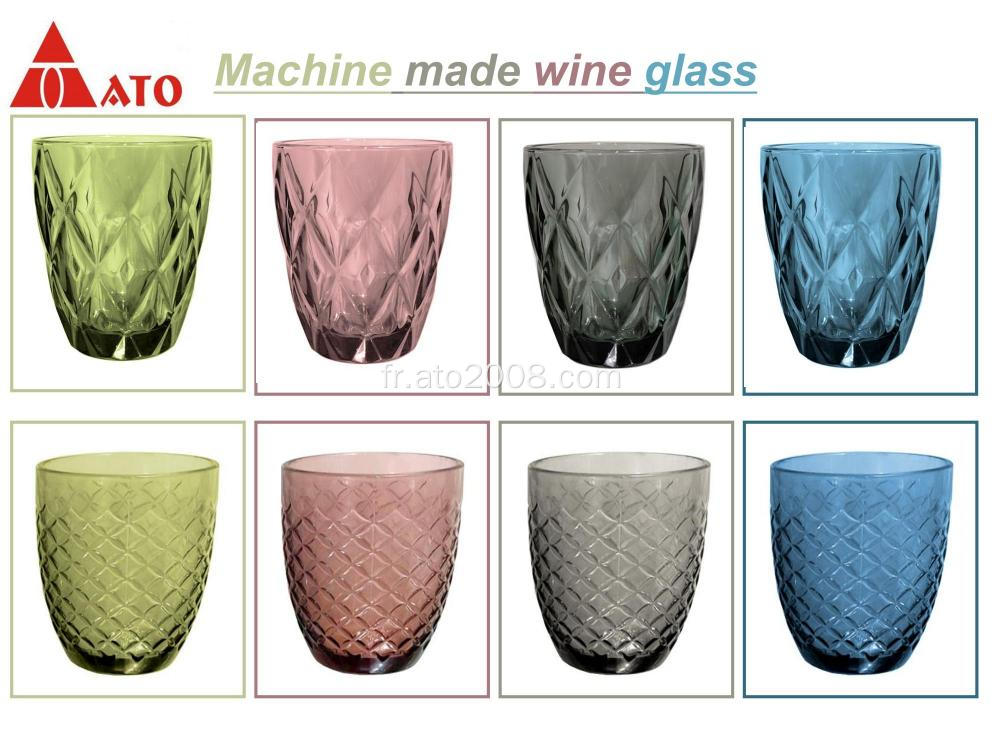 Verres à eau à motif en diamant fabriqués à la machine