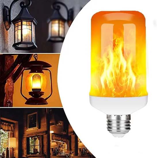 LED Flame Effect Fire Light Bulb - 4 Modes Flickering Halloween Decorations E27 Base