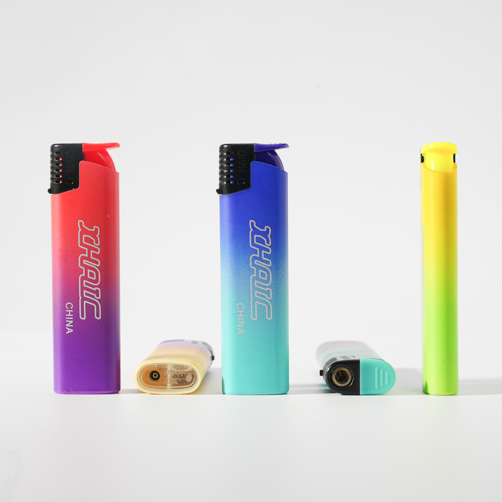 Windproof Flame Piezo Lighter with Gradient-Color Spray