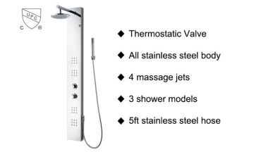 Thermostatic Valve Shower Panel System (Bright Silver) - Stainless Steel (JX-9860)