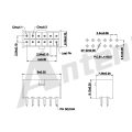 2.54mm 피치 듀얼 행 180 ° 웨이퍼 AW2549VI-2XNP