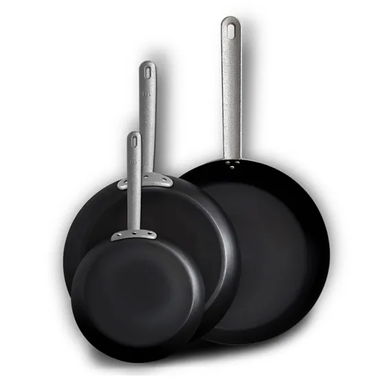 outdoor camping high temperature resistance Skillets Pan rust-resistant nitriding carbon steel frying pan