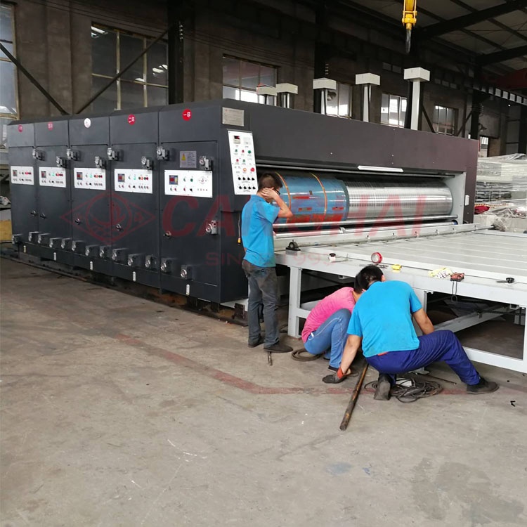 Chain feeding flexo printer slotter machine