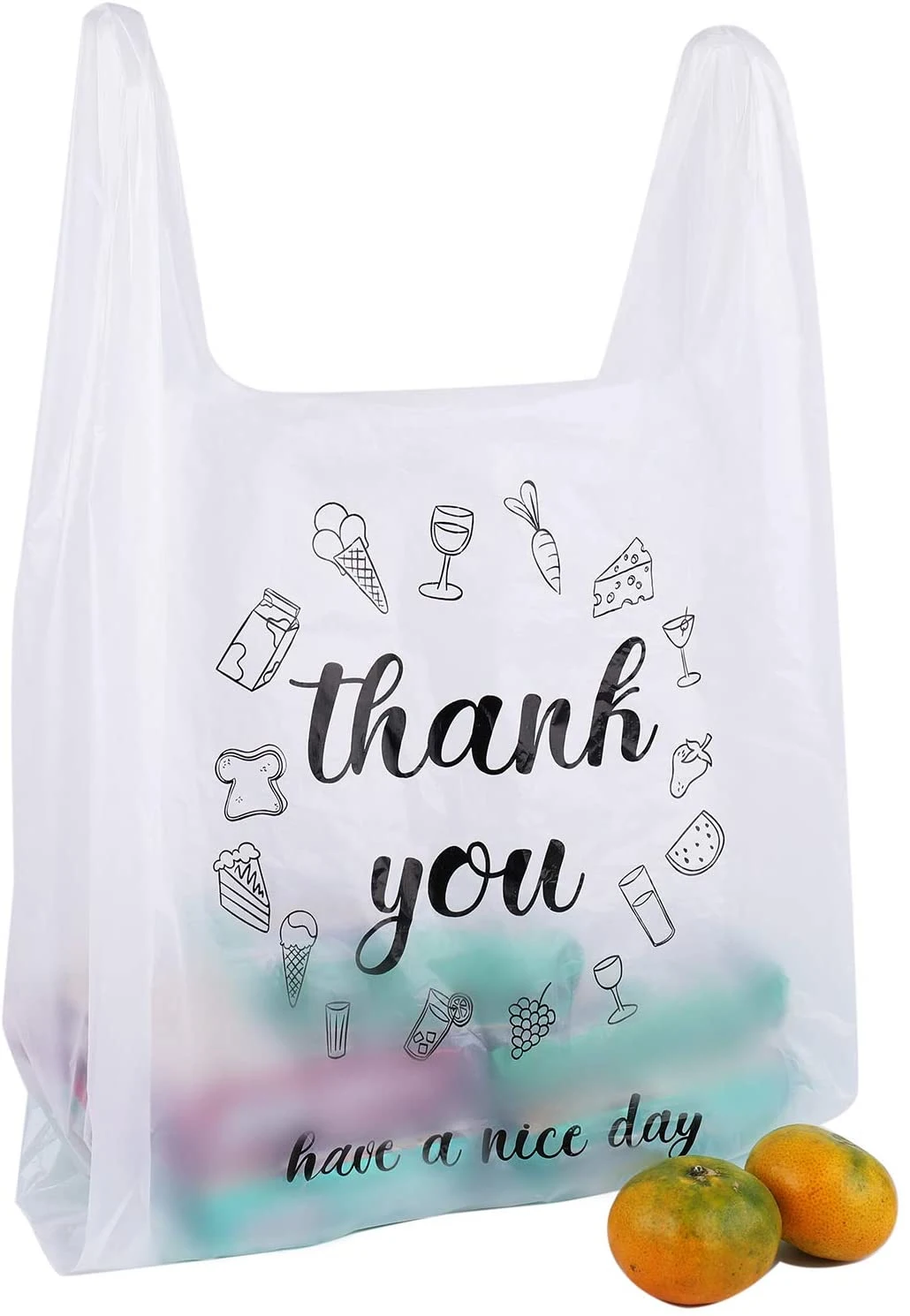 Custom Printed Biodegradable T Shirt Plastic Grocery Bag