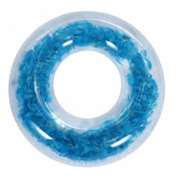 Swim Feather Ring Anillo de baño transparente con purpurina