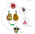 Keychains trong tùy chỉnh số lượng lớn phim hoạt hình mềm PVC Keyring