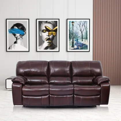 Manwah Cheers Electric Automated Home living room set, Cinema Genuine Leather Recliner Sofa Chair, Modern Leather Sofa Furniture