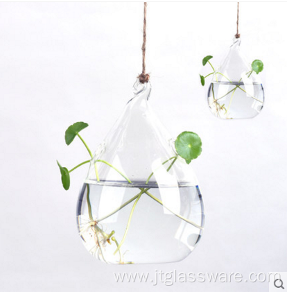 Plant Hanging Teardrop Shaped Glass Vase For Sale