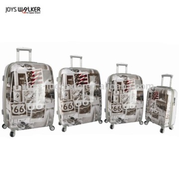 Newest abs/pc with charming printed 32 inch trolley luggage