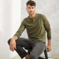 Mens Casual Semi Placket Long Sleeve T-Shirts