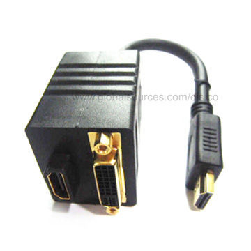 HDMI M to DVI 24+ 5 F/HDMI F Converter with High Speed, RoHS-compliant