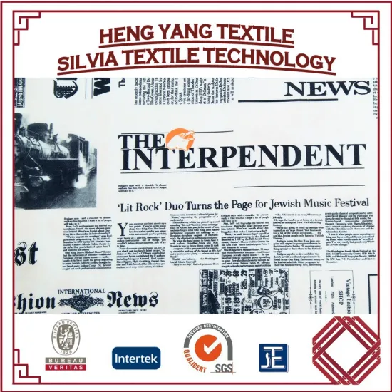 Custom Top Quality Textile Letters Printed Polyester Fabric