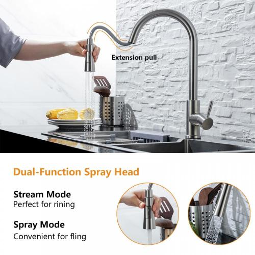 Smart Single Hole Pull-Down Sensor Touch Kitchen Faucet