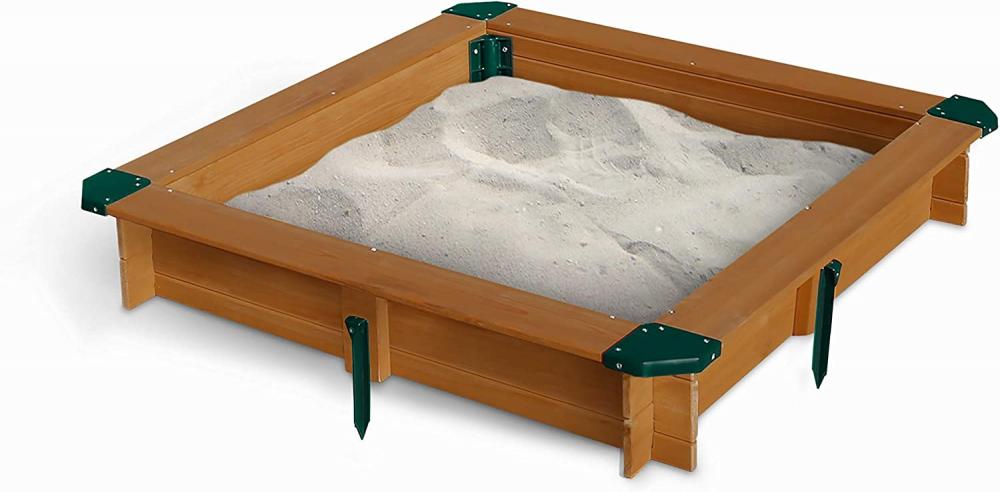 Wood Square Interlocking Sandbox