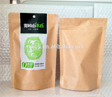 Resealable zipper stand up kraft paper pouch