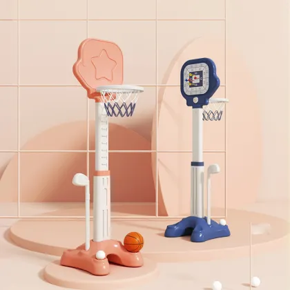 2021 HobbyTree New Design: Adjustable Plastic Baby Toy Basketball Stand for Home