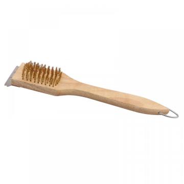 Wood Barbecue Grill Brass Wire Brush