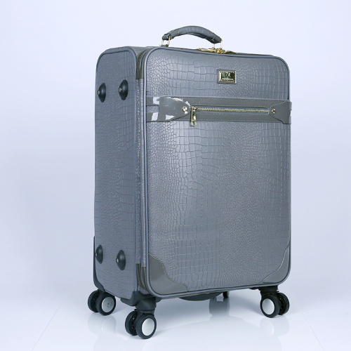 Fashion material new arrival PU travel trolley luggage