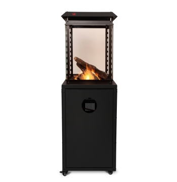 Outdoor Gas Flame Pyramid Patio Fire Tower with 4 Glass Panels Protection - CE Approved