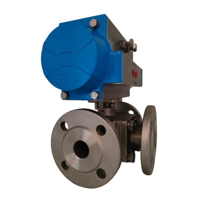 Van bi mặt bích ba chip khí nén