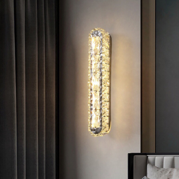 Golden Luxury Round Crystal Chandelier Wall Lamp
