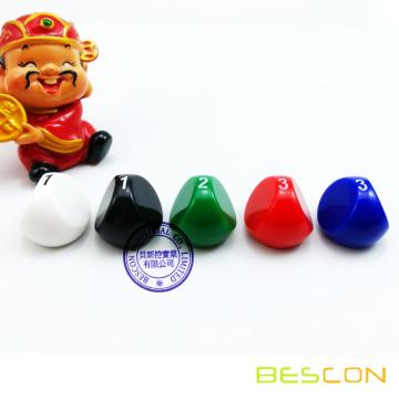 BESCON New Molding 3 lados Dice, D3 Die, dados de múltiples lados, dados inusuales, color surtido