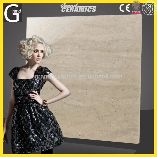 Grand Ceramics Porcelain polished tile Yellow travertine tile
