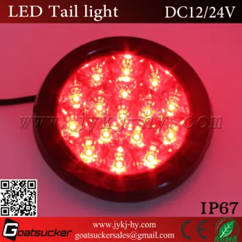 Red Amber White 4" 12V 24V LED Round Trailer Brake Lights