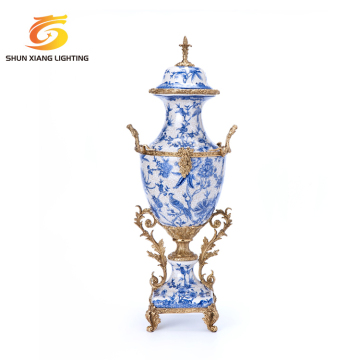 Retro Luxury Blue and White Porcelain Vase - Creative Ceramic Ornaments