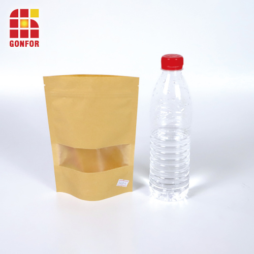 Pouch Kraft Bag Up Zip Lock Stand Up Dengan Tingkap