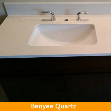 Quartz stone cut-to-size beige bathroom vanity top