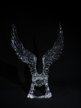 Angel Wings Crystal Chair Gold leaf Transparent