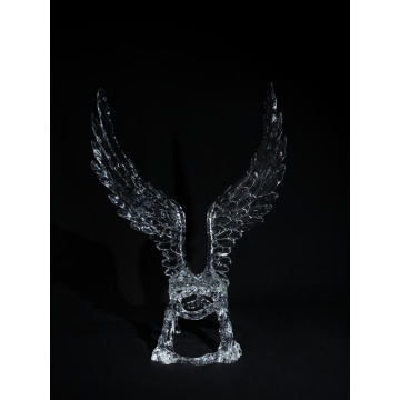 Angel Wings Kristal Sandalye Altın varak Şeffaf