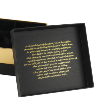 Square black gold foil gift box with space