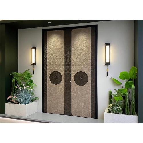 Porta de entrada de metal Chinoiserie para vilas luxuosas