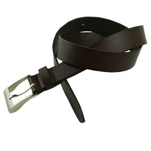 Brown Running Men Leather Belt with automatic buckle