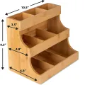 Portaoggetti per bustine di tè in bambù e legno