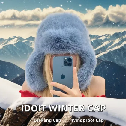 Winter Trapper Hat with Fur Earflaps - New Outdoor Lei Feng Hat
