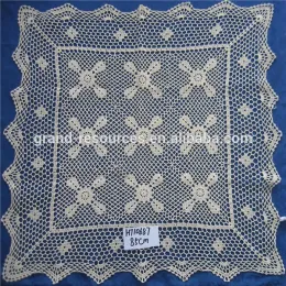 Hand knit crocheted table cloth