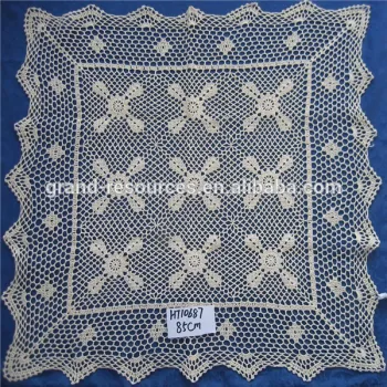 Hand knit crocheted table cloth