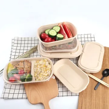 Safty Biodegradable Sugar Cane Paper Pulp Disposable 3 Compartment Food Container: The Eco-Friendly Takeaway Bento Lunch Box