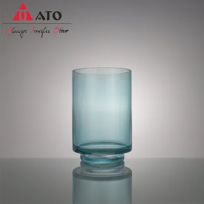 ATO Round individual glass vase blue glass vase