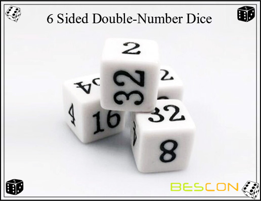 6 Sided Double-Number Dice