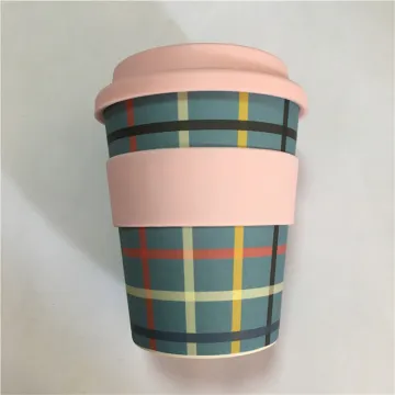 Takeaway Bamboo Drinking Cups with Silicone Lid/Sleeves